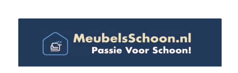 Link naar Meubelschoon.nl Logo van MeubelSchoon.nl met de tekst "Passie Voor Schoon" op een blauwe achtergrond.